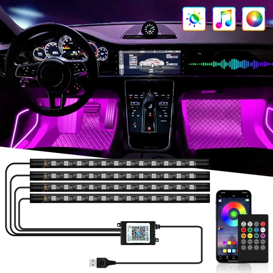 Rgb Underglow Strip - Luci Ambientali Universali per Auto con