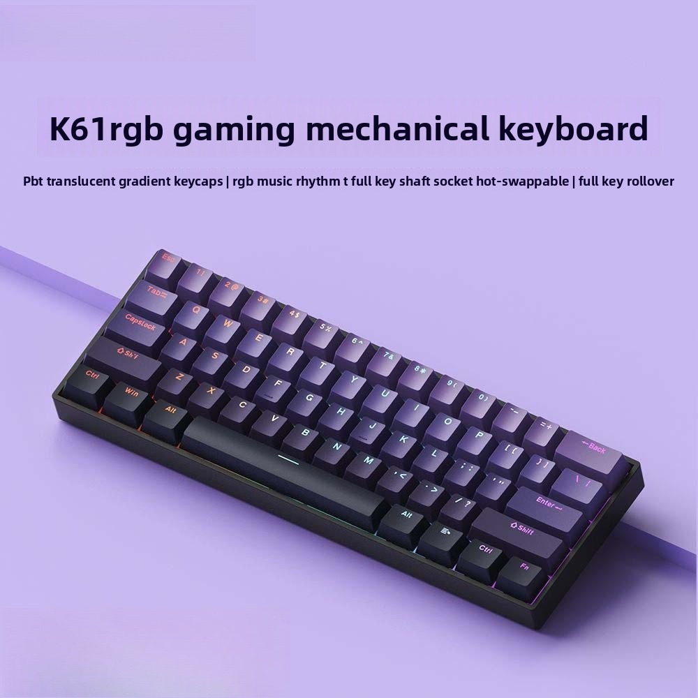 Keyboard Gaming Blue Switch - Tastiera Meccanica Wireless 60% Bluetooth 2.4G