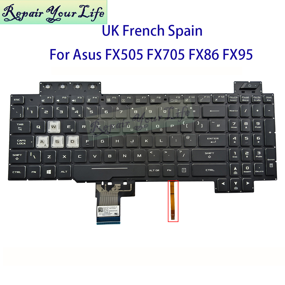 Gaming Keyboard Asus - UK Spagna Francese AZERTY Tastiera RGB