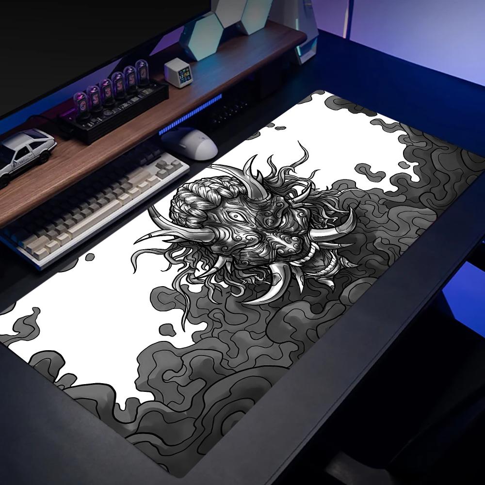 Gaming Keyboard Mouse Set - Tappetino per Mouse Oni Hannya Grande,